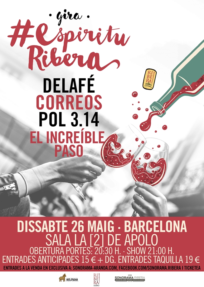 EspirituRibera: Delafé, Correos, Pol 3.14 y El Increíble Paso el 26 de mayo en Barcelona